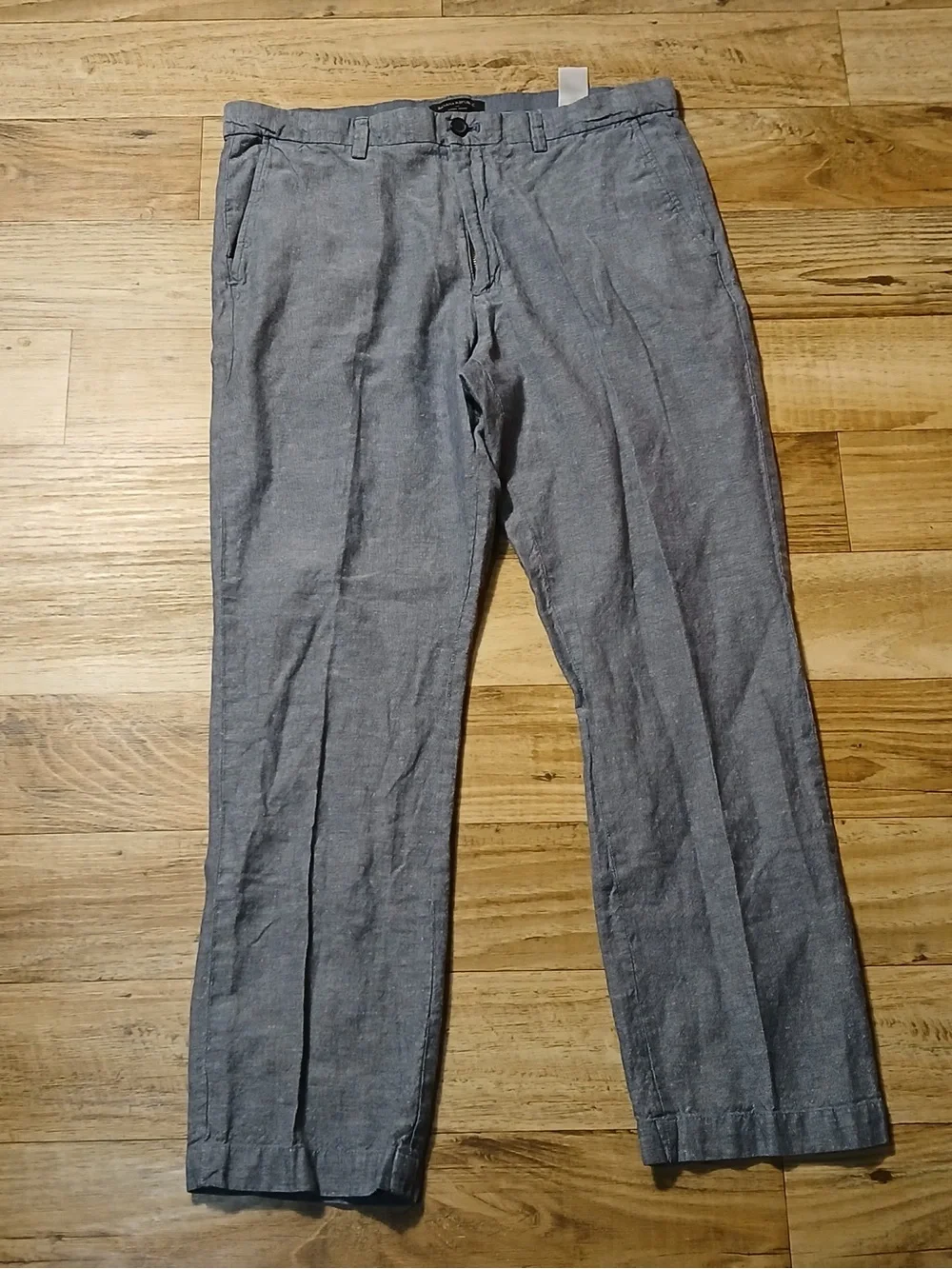 Banana Republic Pants Mens 38x32 Gray Linen Aiden Chinos Relaxed Trousers Beach